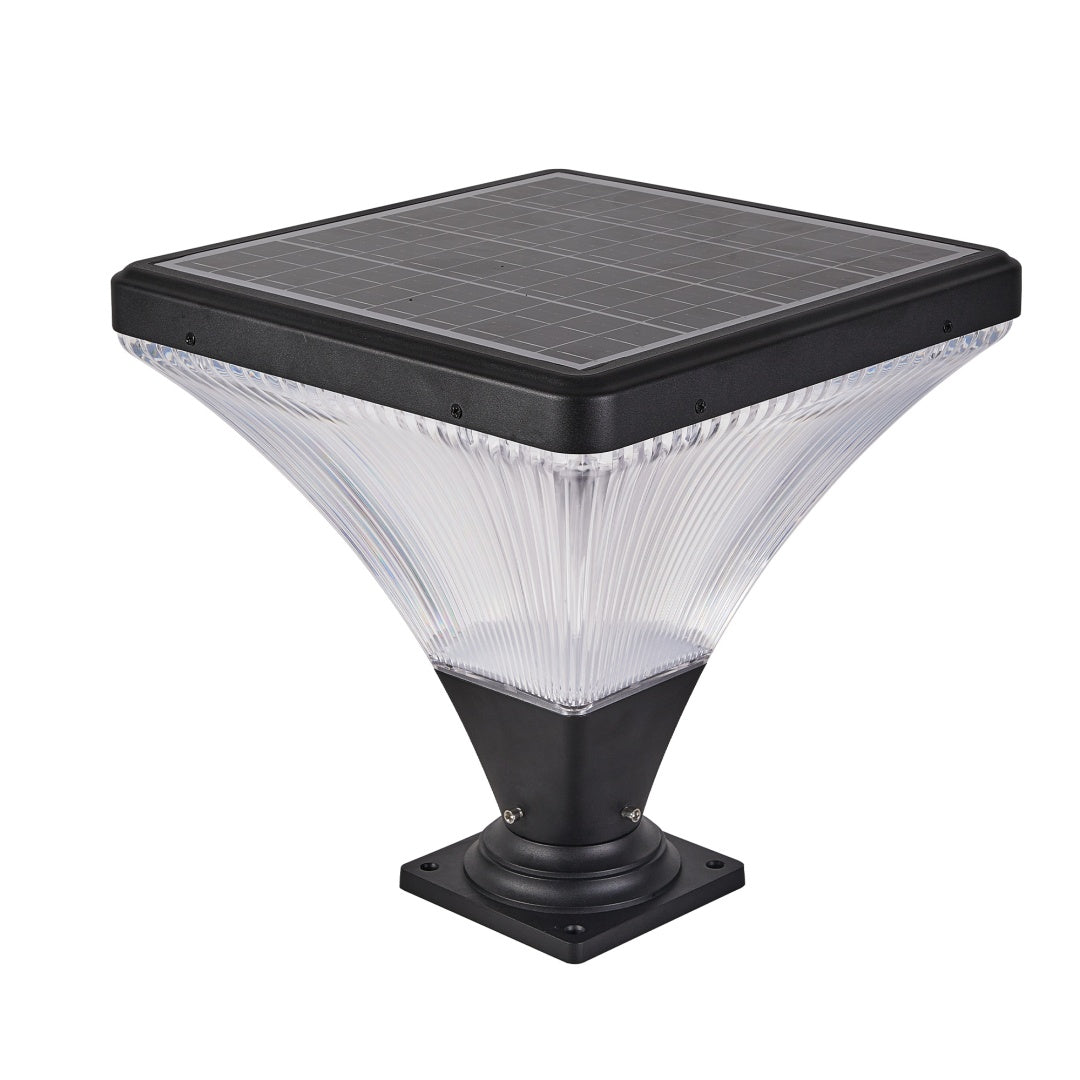 15in Black Outdoor Post Light - LED With Remote Control, Dimmable, Timer Function, Weatherproof For Yard, Garden, Pathway 1-Pack