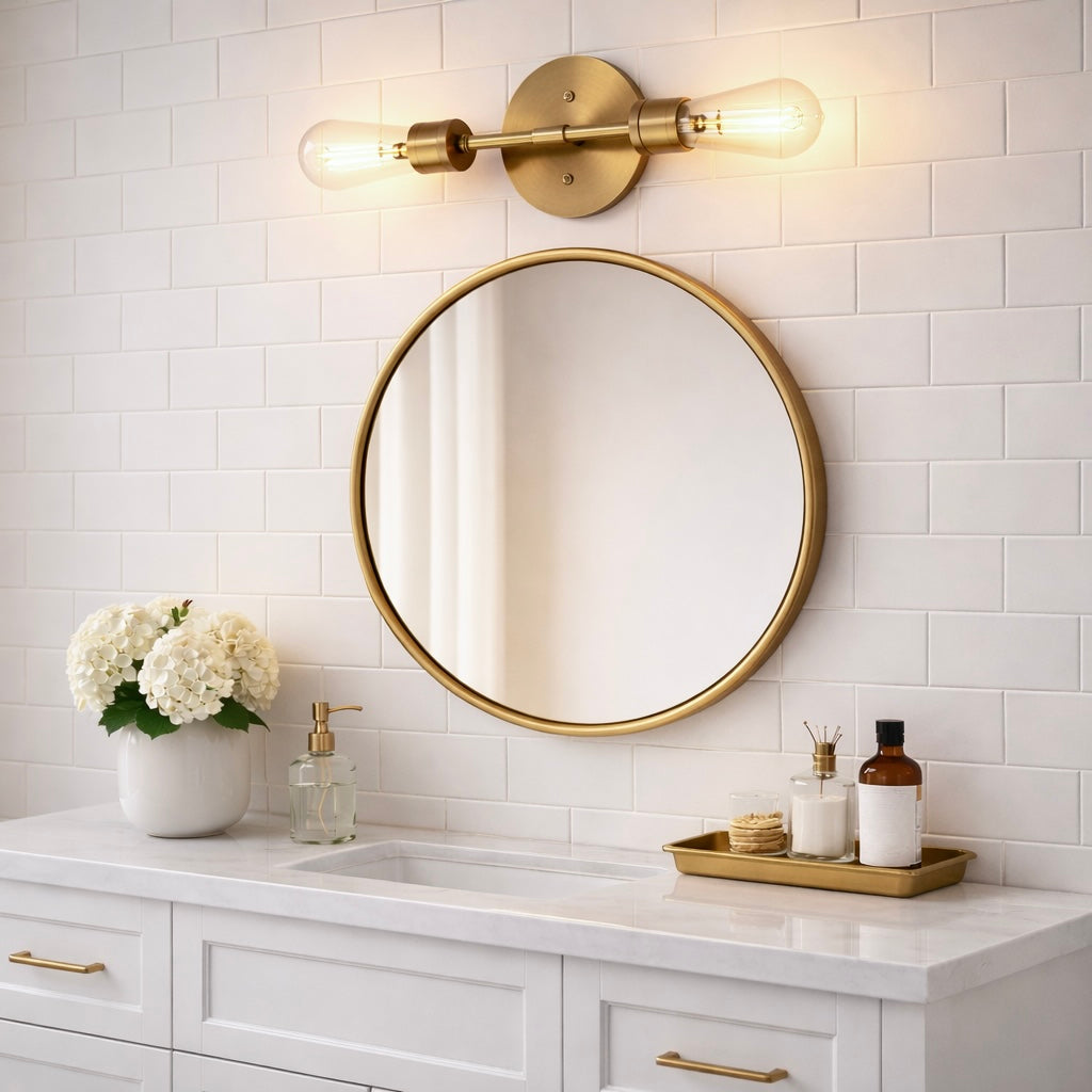 Reverie Double Lights Bathroom Wall Sconce Over Mirror Bedroom Hallway Entryway 5 W X10.75 H X5 E