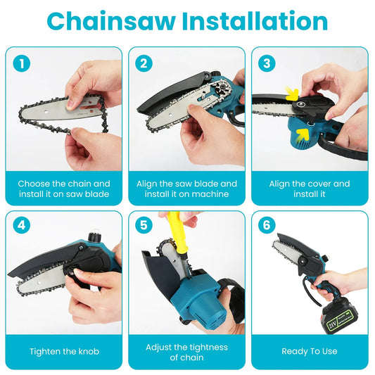 4 In 1 Cordless Pruning Shear And Electric Chainsaw With Max 5.5FT Extension Poles Pole Saw SK5 Blade Brushless Pruning Shear With 2Pcs 3.0Ah Batteries For Garden Yard GPCT5130 10Cell