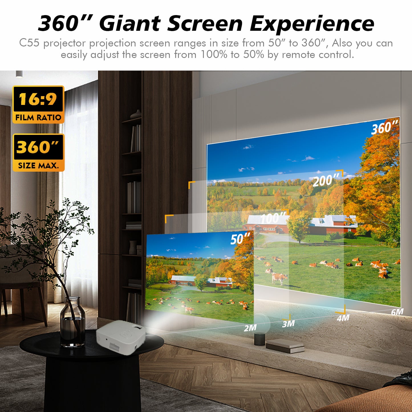 4K 5G Bluetooth Projector 4D Keystone Correction Native 1080P Full HD Outdoor Movie Projector For Smart Phone Laptop PC DVD TV PS4