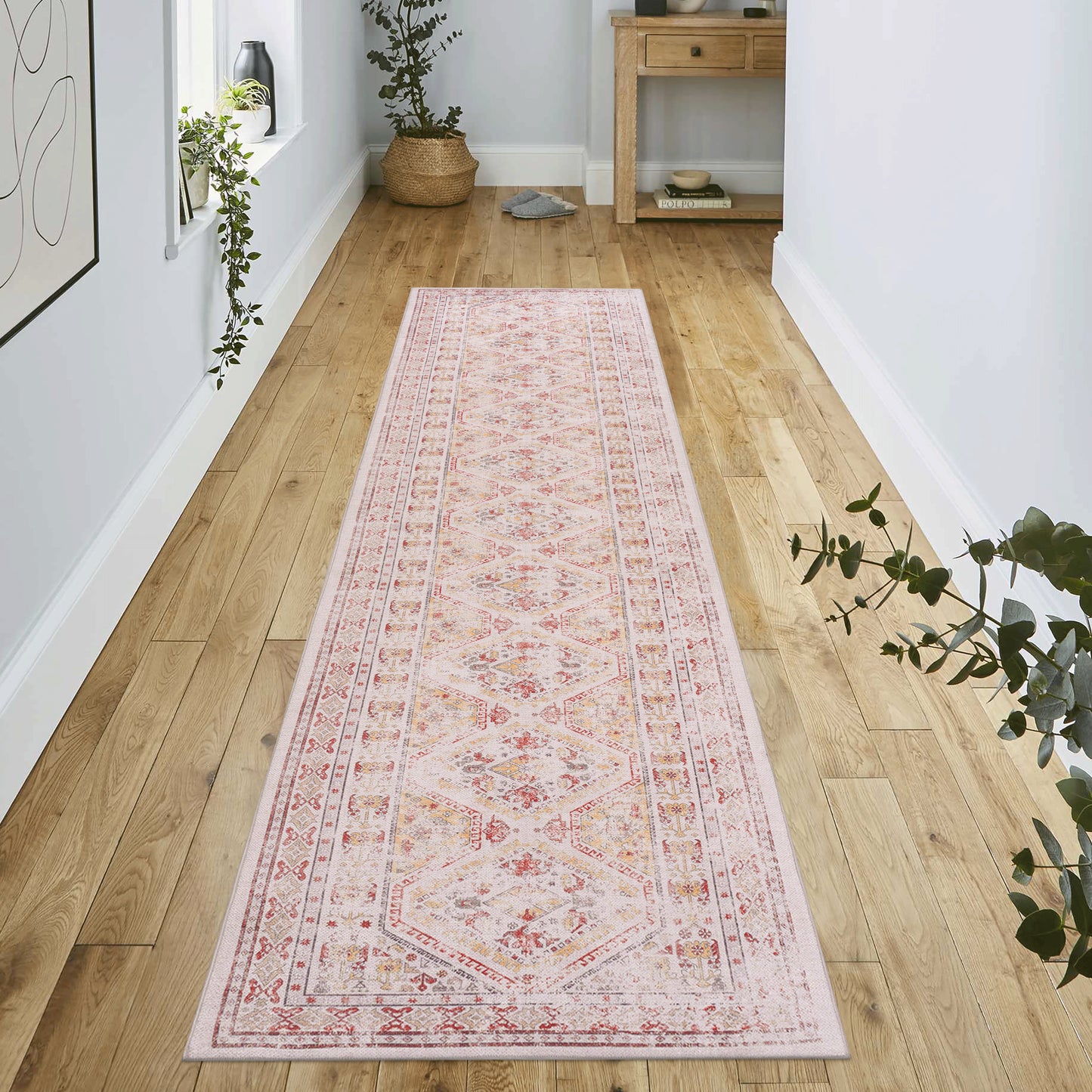 MAVAL Beige Washable Rug 2'6'' X 10' Runner Rug Beige, 2'6'' X 10'