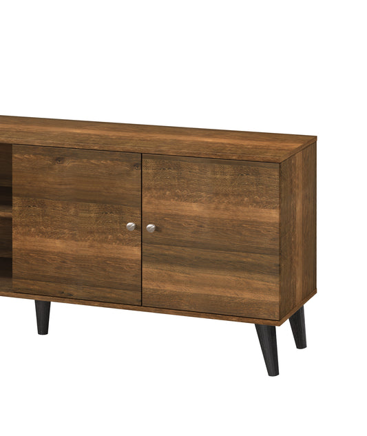 Amidon TV Stand For TVs Up To 63 , With 2 Storage Shelves& 1 Cabinet, Modern Entertainment Centre For TV In Living Room In Brown