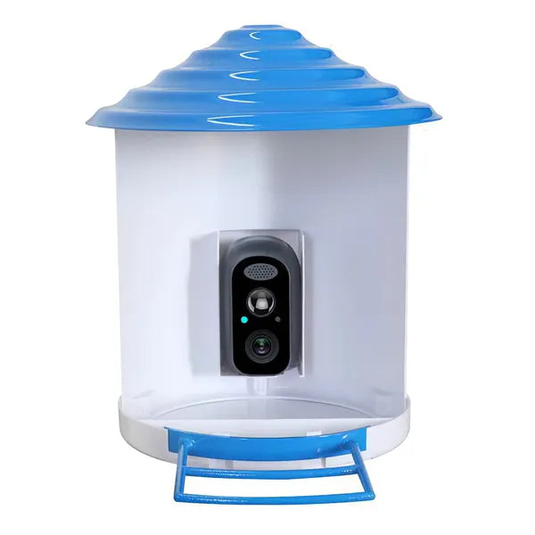 Smart Bird Feeder With Solar Powered Camera 1080P HD AI Identify PIR Motion Auto Capture Video Cloud Card Storage WiFi Connection App Control IP65 Waterproof