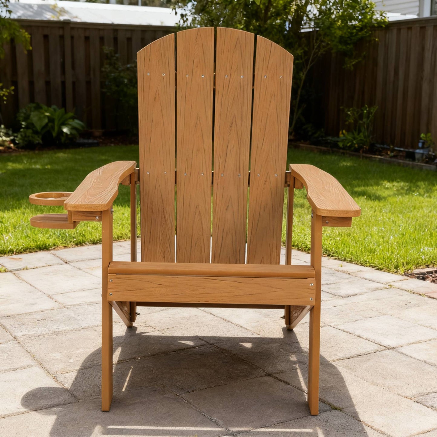 Outdoor Lounge Chair With Cup Holder For Patio Relaxation & Garden Leisure Gatherings,HIPS Material