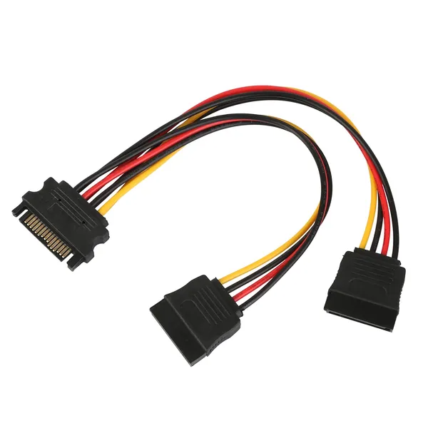 15 Pin Y Splitter Cable Adapter Male To Female Converter Cord For Hard Drive