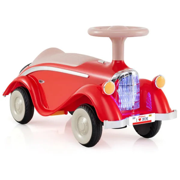 Kids Ride On Sliding Car, Foot-to-Floor Toy With LED Lights & Horn (Red 19-36 Months)