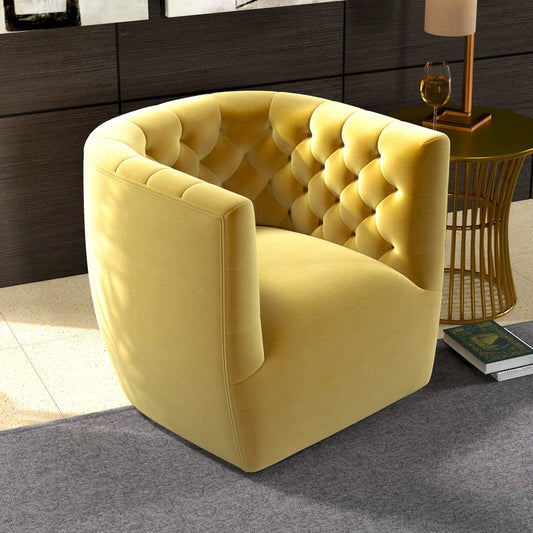 Delaney Gold Velvet Swivel Chair