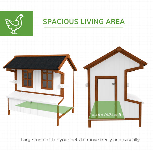 PawHut 47 Chicken Coop Wooden Chicken House Rabbit Hutch Raised Poultry Cage Portable Hen Pen Backyard With Nesting Box And Handles