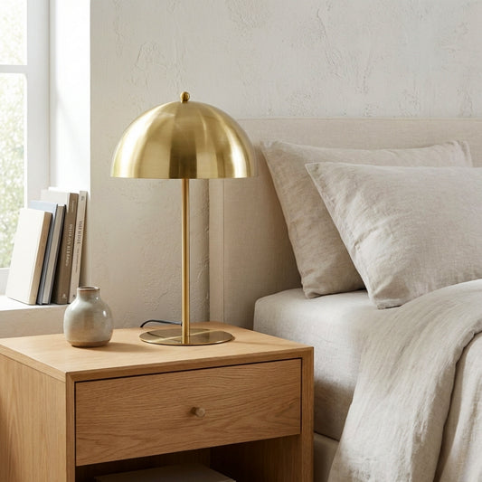 Minimalist Table Lamp Dimmable Table Lamp Fast Delivery Small Bedside Lamps For Night Stands, Living Room, Office,Study Room, Tundra Table Lamp - Gold Outer - White Inner 110-120V