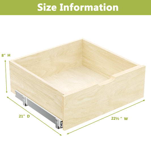Hard Close Pull Out Cabinet Organizer 8 High Drawer 22 W X 21 D Wood Slide Out Shelves Cabinet Storage Organizer With Full Extension Rail Slides Pull Out Drawer For Kitchens Cabinet Pantry