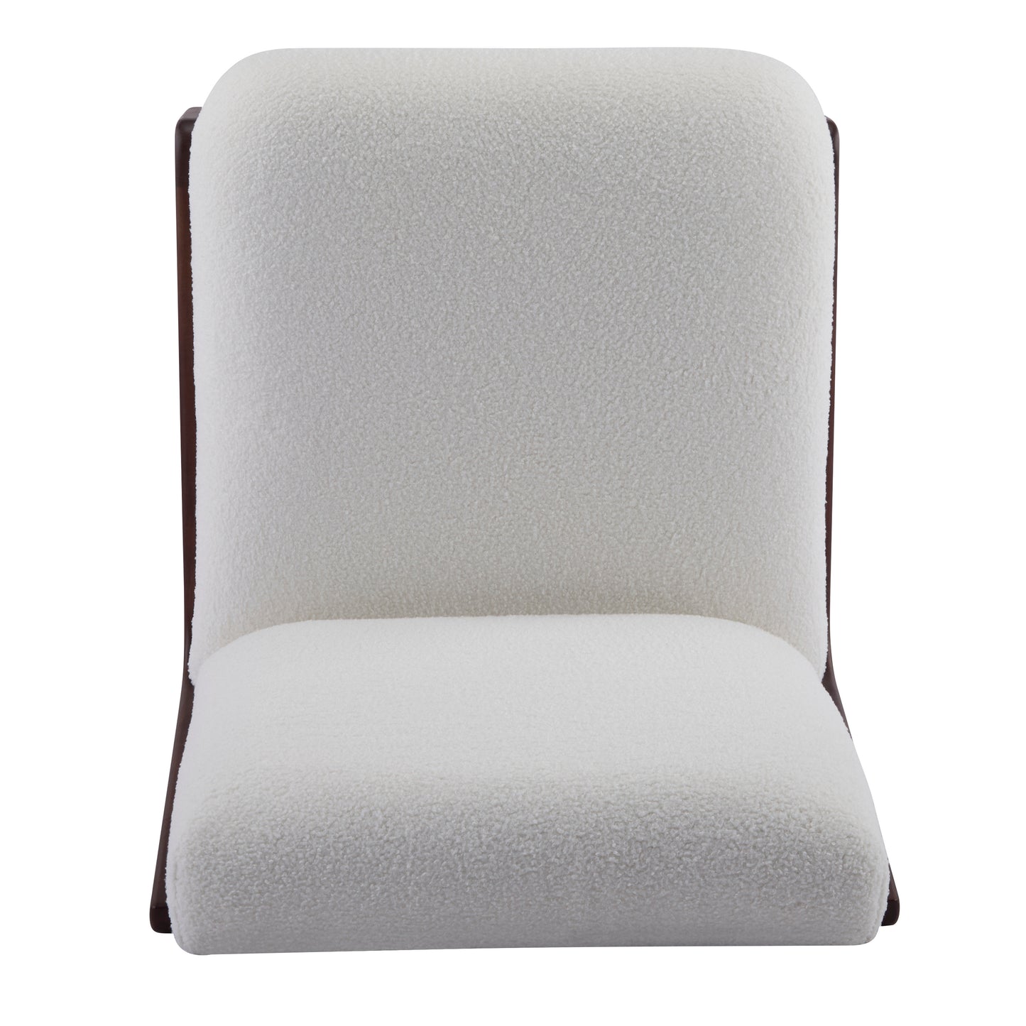 Living Moda Accent Chair White With Walnut Solid Wood Frame, Set Of 2