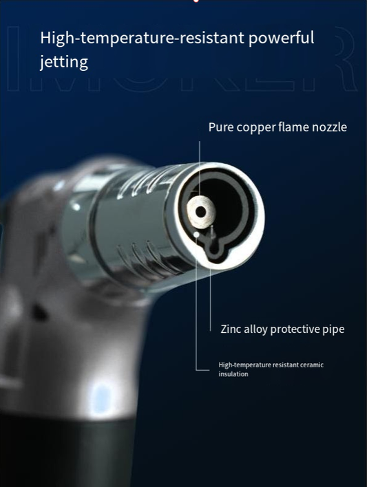 Black Direct-fired Cigar Torch Welding Gun, Barbecue Lighter, Ignition Device, Igniter Gun. Windproof And Adjustable Single Flame. Rechargeable. Ergonomic Design. Comfortable To Hold. Suitable For Bar