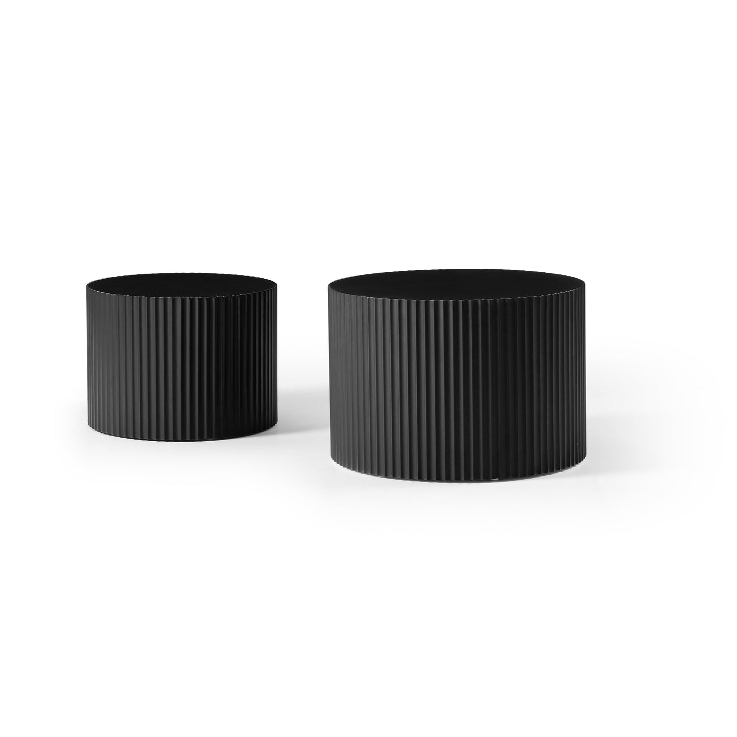Nesting Table Set Of 2, MDF Coffee Table Set For Living Room Leisure Area,Black Same