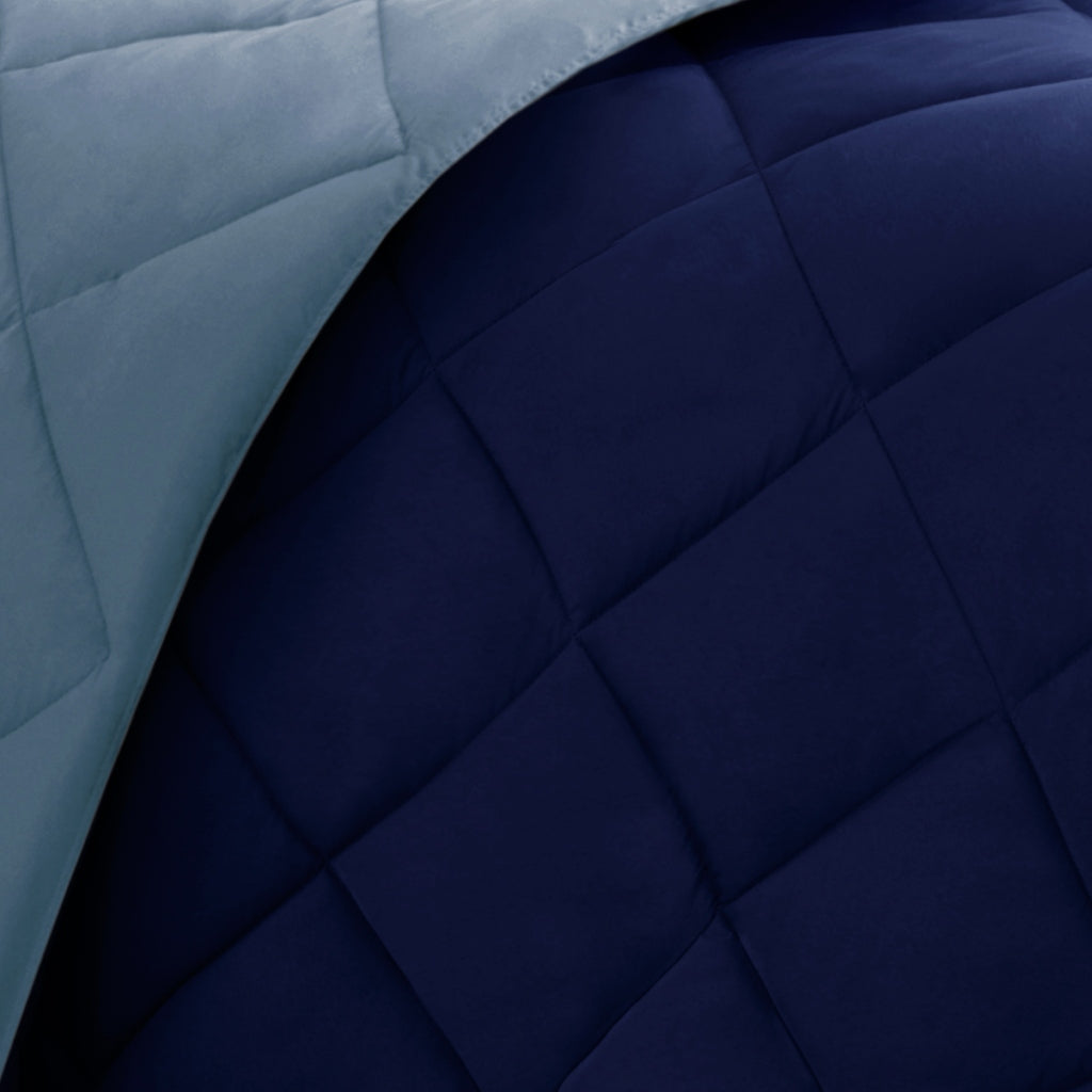 Full Queen 3 Scotchgard Diamond Quilting Reversible Down Comforter Set