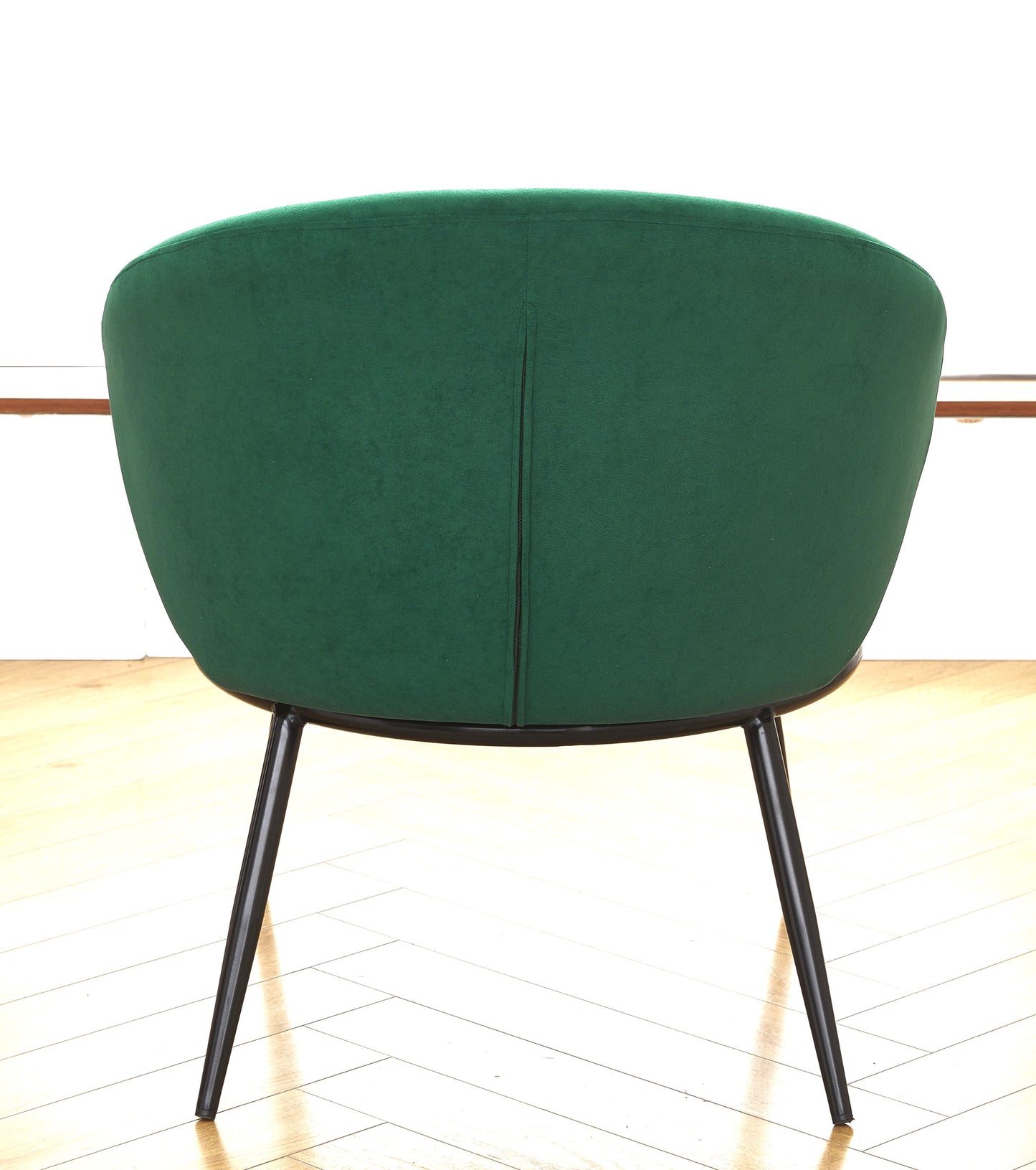 Round Velvet Accent Chair, Mid-Century Modern Upholstered Armchair With Metal Legs, Comfy Barrel Side Chair For Living Room Bedroom