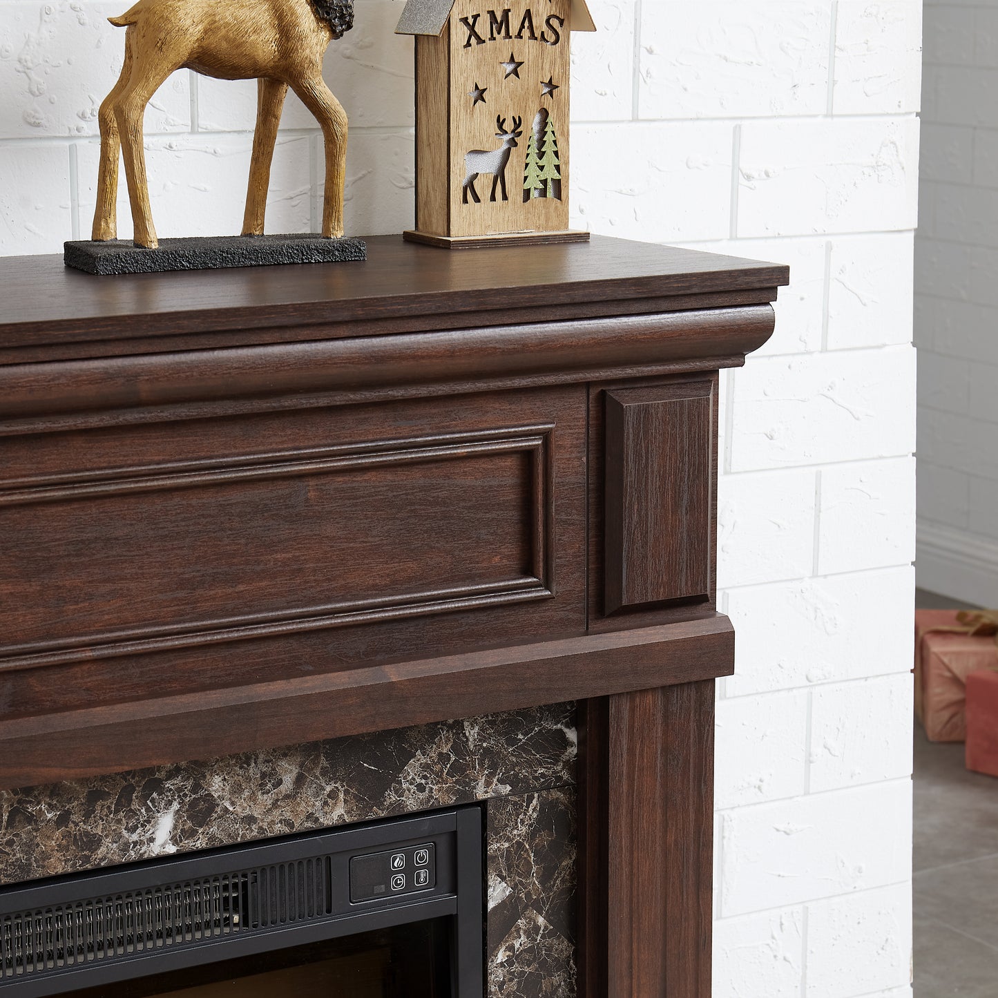 Electric Fireplace With Mantel,fireplace Mantel Surround With 23 Fireplace Insert, Adjustable Flame, Remote Control, Cherry,41.34 Wx14 Dx40 H