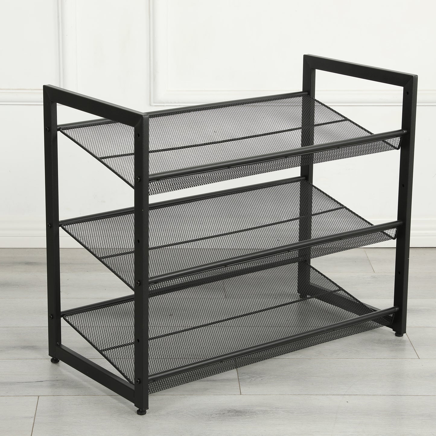 3-Tier Adjustable Shoe Rack, Freestanding Shoe Storage Organizer With Storage Shelves Suitable For Front Door Entrance, Entryway