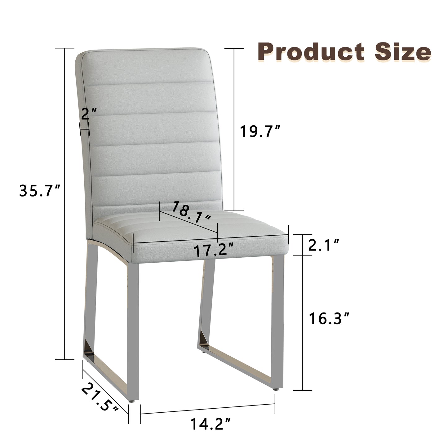 2-Pack - Premium PU Office Dining Chairs With High-density Foam, Sturdy Iron Legs Electroplate Spray Paint , Multiple Colors. Easy Assembly