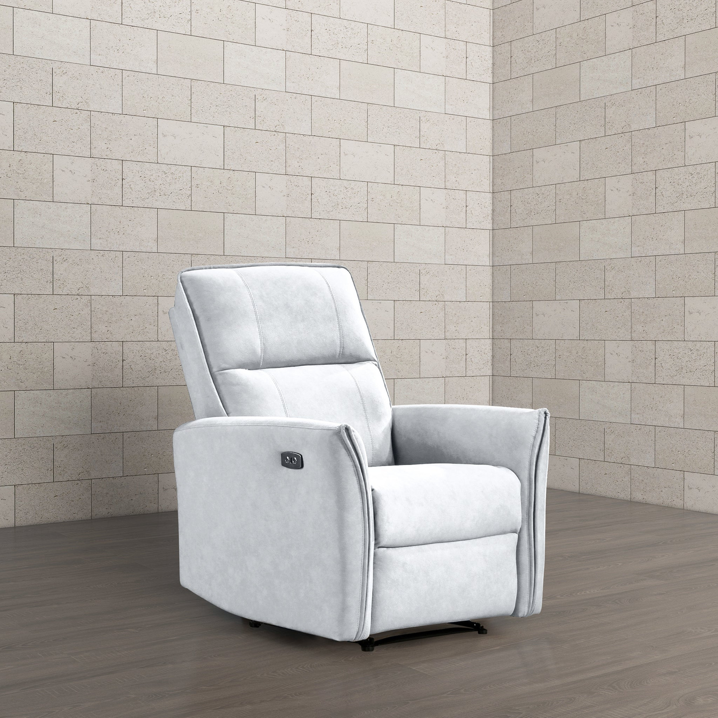 Top Quality Asheville Mid-Century Modern Recliner Chair With Infinite Position Design In Light Gray Italian Suede 41 H X 33 W X 29 D For Living Room Apartment Study Room Office
