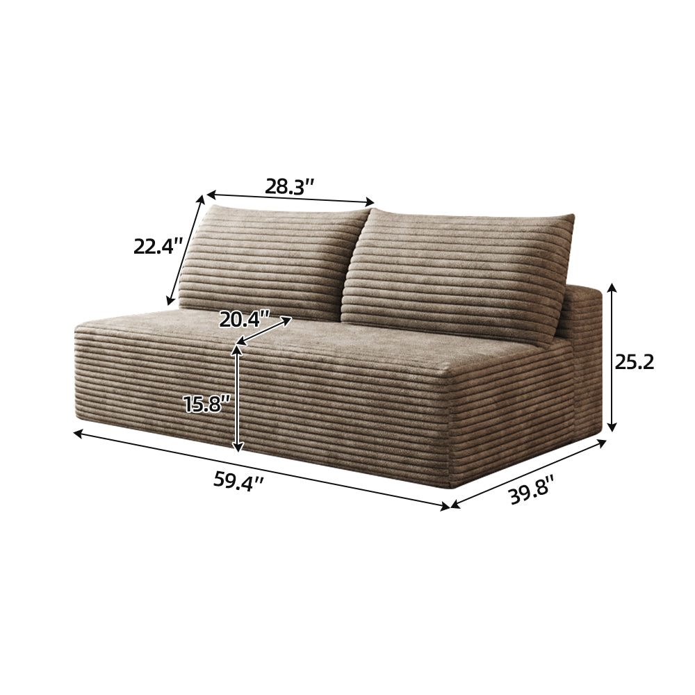 Cloud Sectional Couch,Modern Modular Sofa With Deep Seat, Upholstered Couches For Living Room Bedroom,No Assembly Required,Camel Plush Corduroy Fabric