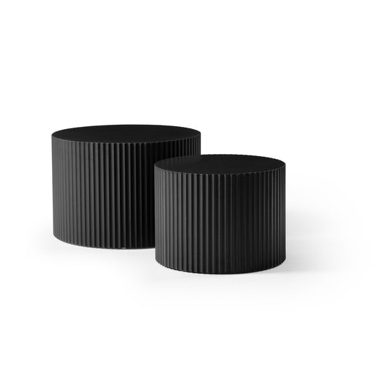 Nesting Table Set Of 2, MDF Coffee Table Set For Living Room Leisure Area,Black Same