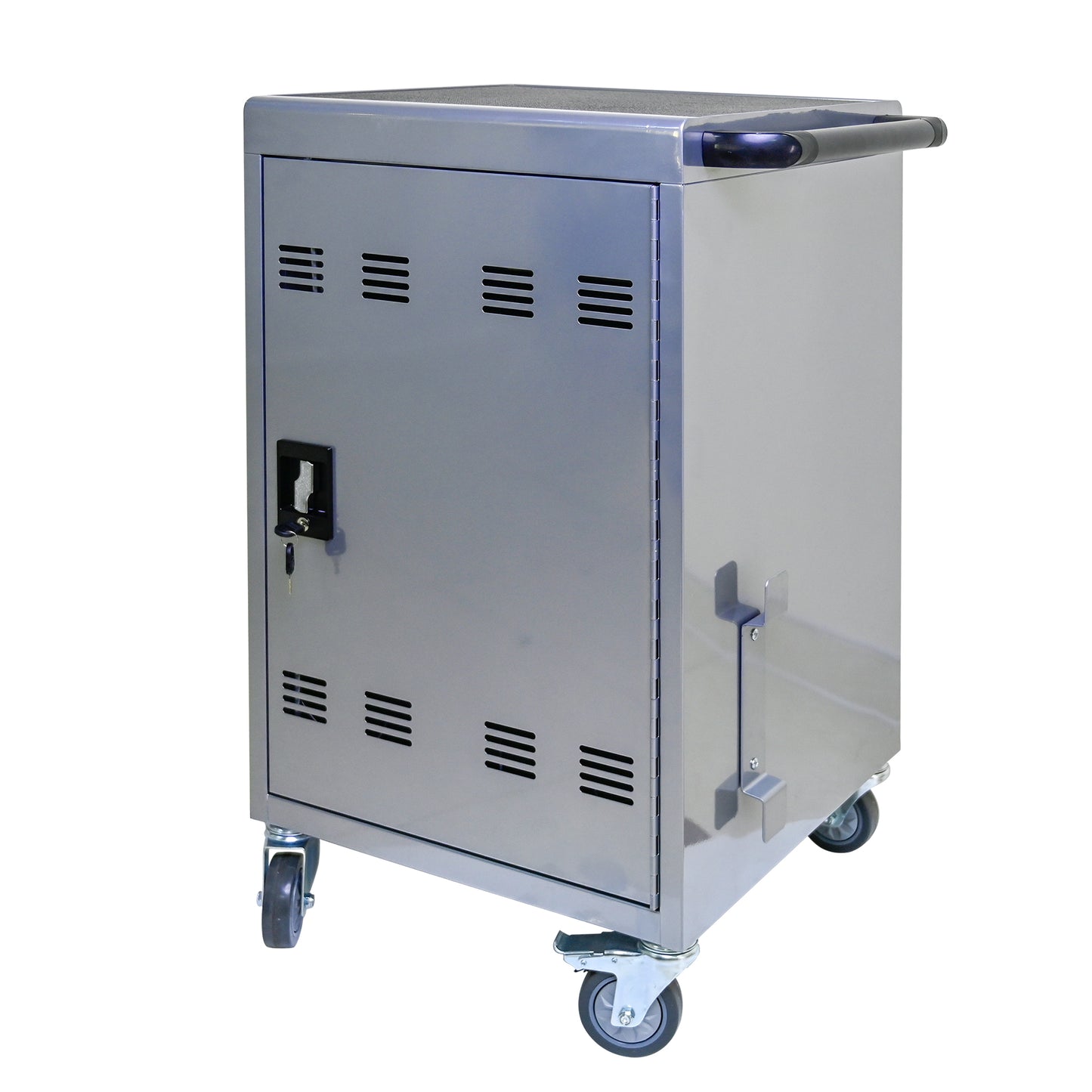 30 2Bay Mobile School Charging Cart Station For Chromebook, Tablet And Laptop Computer With Power Strip Included, Assembly Required-SILVER