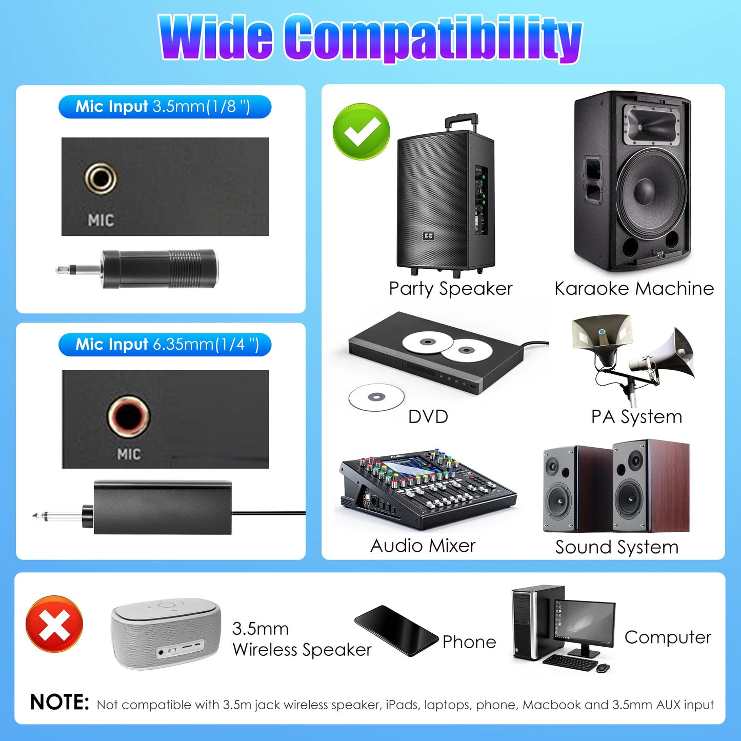 2Pc 2.4G Wireless Microphones UHF Wireless Microphones Metal Handheld Dynamic Mics With 164FT Range RGB Light For Karaoke Party DJ Wedding Speech Outdoor Events