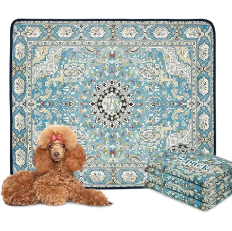 Qeils Washable Pee Pads For Dogs, 2 Pack Reusable Puppy Pads 36x41 Super Absorbent Leakproof Dog Training Pads, Non-Slip Potty Pads For Floor, Crate, Couch, Whelping Pads Litter Mat Pet Supplies