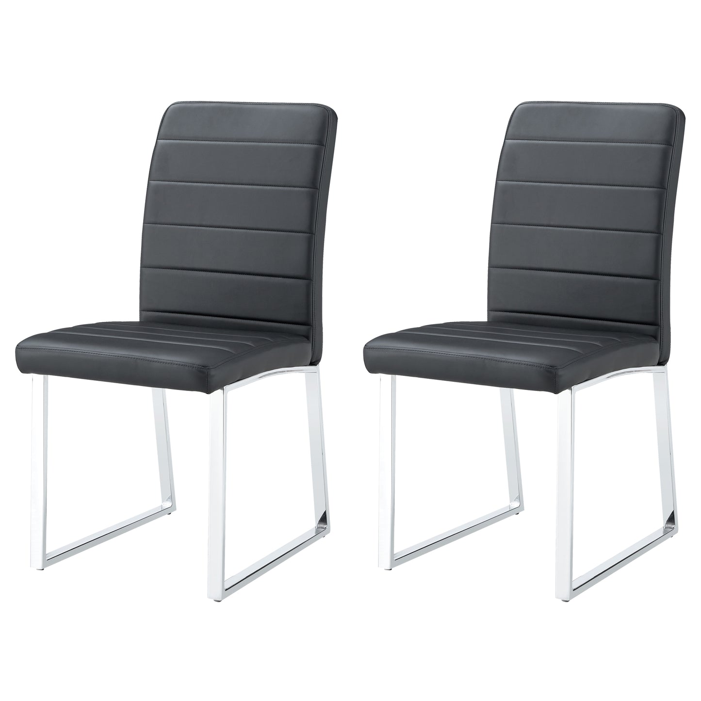 2-Pack - Premium PU Office Dining Chairs With High-density Foam, Sturdy Iron Legs Electroplate Spray Paint , Multiple Colors. Easy Assembly.W1151134524