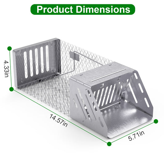 1Pc Automatic Continuous Rat Trap Single Door Mouse Cage Humane Live Animal Trap Cage Indoor Outdoor For Small Rodents Mice Voles