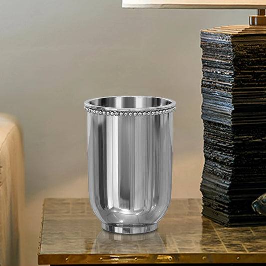 Stainless Steel Bathroom Tumbler Cup Decorative Rinse Cup,Drinking Glass,Toothbrush & Makeup Brush Holder For Vanity Countertops,Sink & Desk Shiny