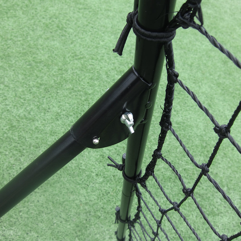 Steel Pipe Rebound Soccer Football Goal Black,Adjustable Rebounder Net,55.12 X 35.43 X 31.50, For Soccer, Football,Lacrosse, Baseball, Tennis