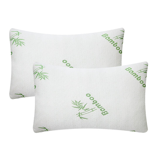 2Pcs Or 1Pcs Bamboo Memory Foam Pillow Hypoallergenic Bed Pillow For Head Neck Rest Sleeping Shredded Pillow Washable Cover Queen Size Pillow