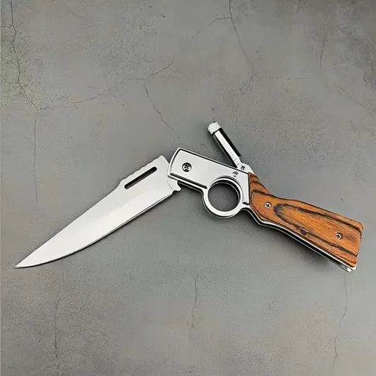 Versatile Tactical Knife With Stainless Steel Blade - Ergonomic Handle, Quick-Deploy Thumb Holes For Ambidextrous Use, Pocket Clip Included - Perfect Outdoor Survival Gift For Men