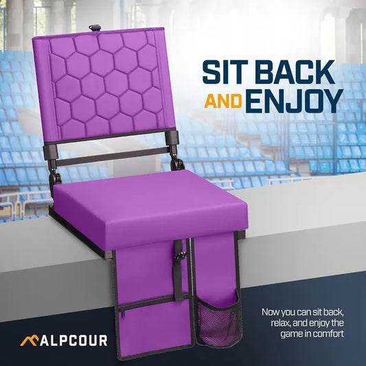 Alpcour Folding Reclining Stadium Seat With Back Support For Bleachers