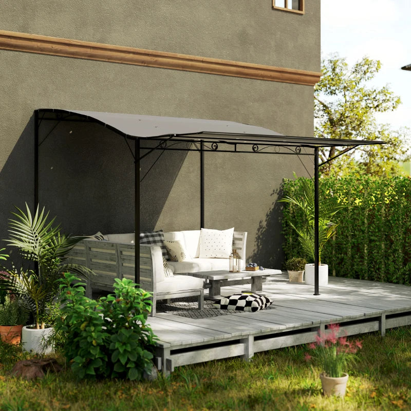 Outdoor Pergola And Patio Gazebo For Garden, Camper, Deck, Doors And Windows, Dark Gray