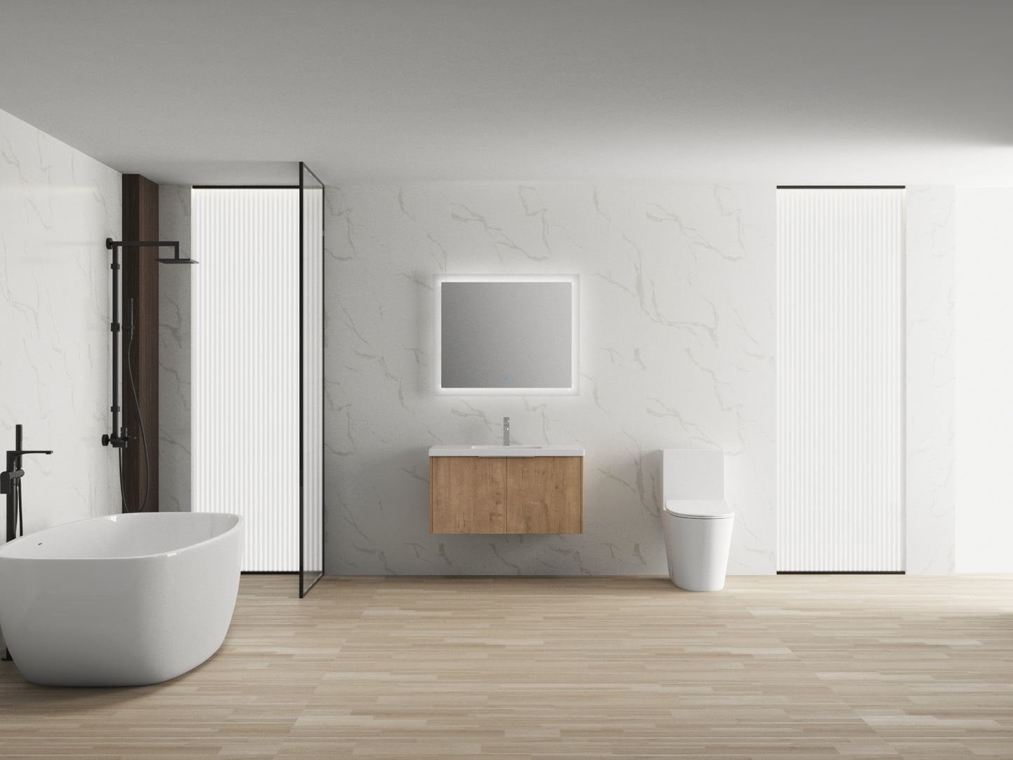 Modern Design 36 Inch Float Mounting Bathroom Vanity With Sink Soft Close Door,2 Doors-00636 IMO KD-Packing