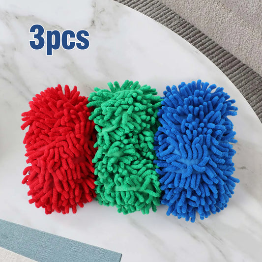 Microfiber Mop Slippers,mop Slippers For Floor Cleaning,Machine Washable And Reusable,3pieces,Suitable For Kitchen, Living Room And Other Occasions