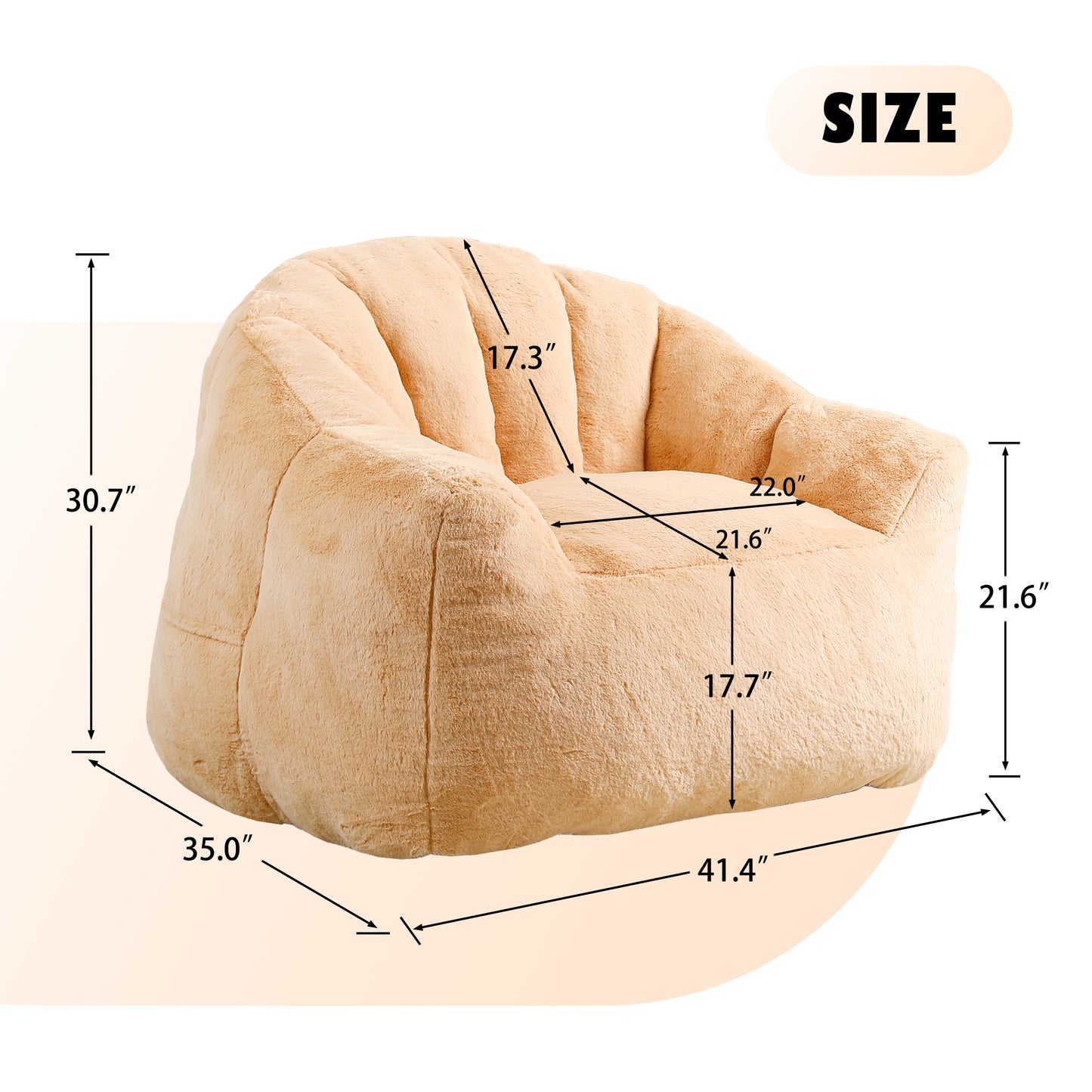 Bean Bag Chair, Bean Bag Sofa Chair With Armrests Stuffed High-Density Foam, Lazy Sofa Comfy Chairs BeanBag Chair For Adults In Living Room,Bedroom Reading