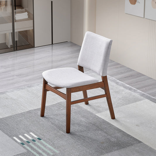 Gusto Mid-Century Modern Fabric Dining Chair Set Of 2 In Light Gray With Solid Wood Frame 22.4 W X 18.1 D X 31.1 H For Living Room Bedroom Outdoor