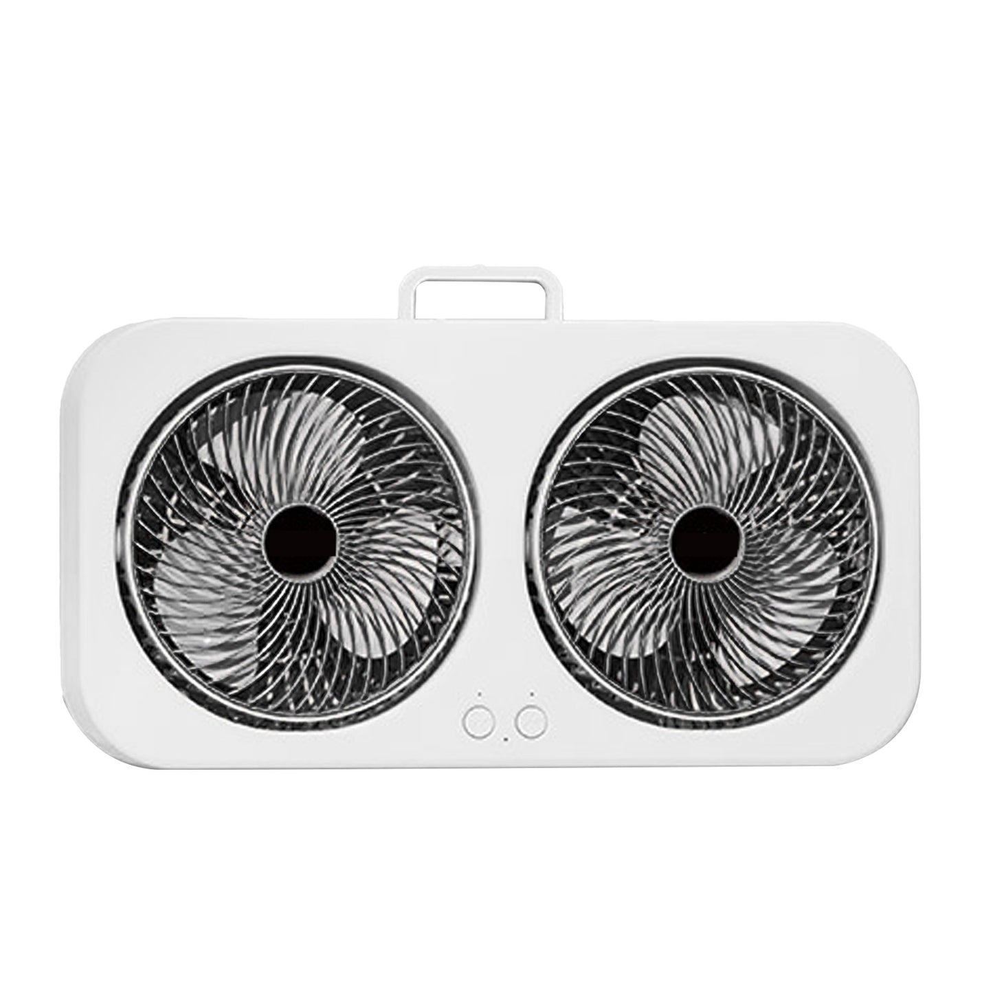 Tabletop Dual Fan USB Rechargeable Silent Air Circulation Fan With Brushless Motor Multi Speed Control For Home Dormitory Black