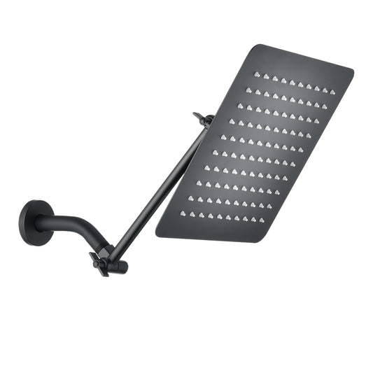 10 Square Rainfall & High Pressure Stainless Steel Bath Shower Head Matte Black