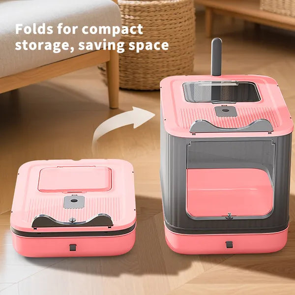 Elevated Leak Proof Elf Pink Cat Litter Box, Made Of Sturdy And Durable Materials, Also Suitable For Multi Cat Households