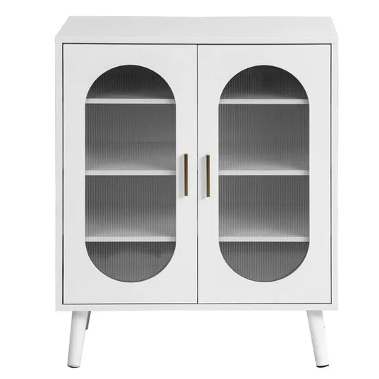 Two-door, Polycarbonate Sheet Shoe Cabinet With Four Internal Layers, USB LED Strip, And 24 Adjustable Buttons. Made Of Particleboard And Polycarbonate Sheet. Dimensions: 68*40*83.5 Cm. White