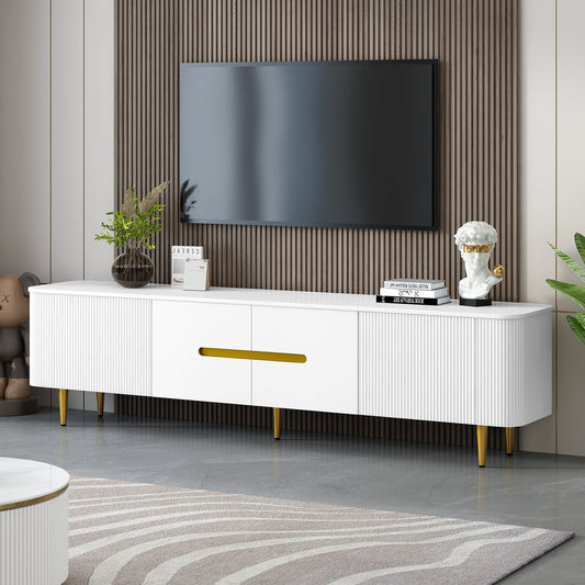 VIBE HAUS 78.7 Minimalist TV Stand For TVs Up To 85 Inches, Modern Entertainment Center Media Console With 4 Spacious Cabinets For Living Room