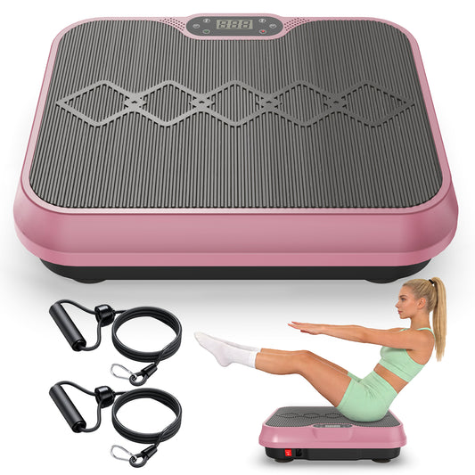Vibration Plate Exercise Machine, Whole Body Workout Platform With Remote Control, Resistance Bands, Vibration Platform For Home Gym
