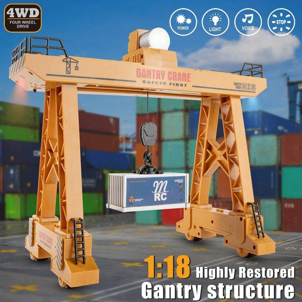 2.4GHz Remote Control Gantry Crane, Assemble It Yourself. A 118 Scale, Lifelike Construction Site Truck. Educational, Fun, And A Great Gift For Kids 6. Forklift, Construction, Toy Truck