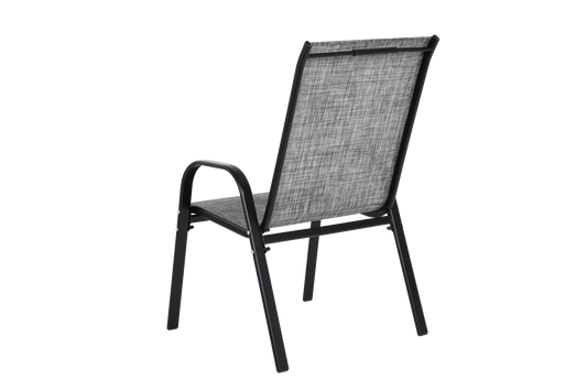 8 Piece Patio Chairs, Outdoor Camping Chairs With Breathable Textilene Fabric, Set Of 2 Garden Chairs With Armrest High Backrest For Garden Patio Pool Beach Yard Space Saving Grey 8