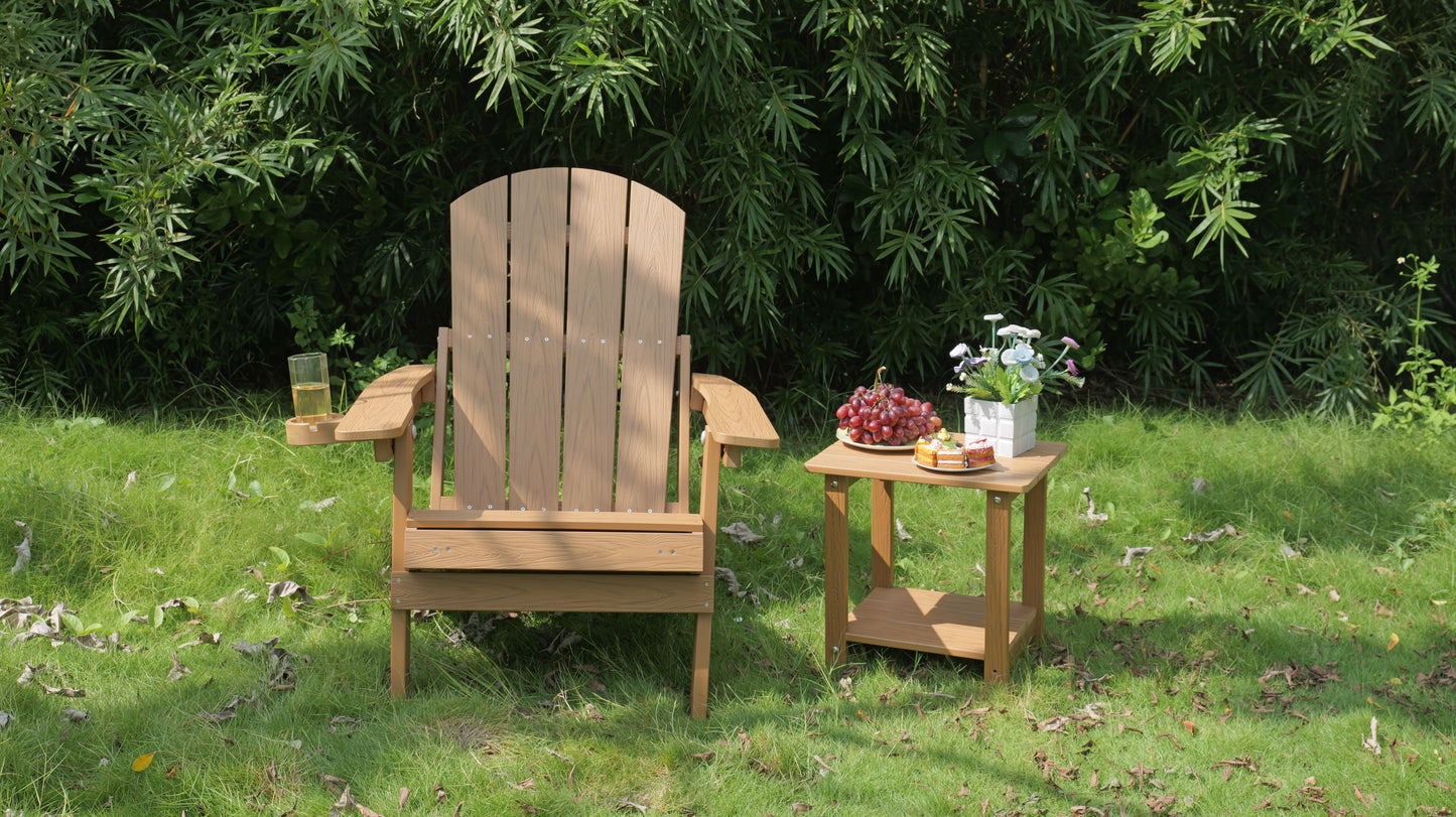 Outdoor Adjustable Lounge Chair With Cup HolderFor Patio Relaxation & Garden Leisure Gatherings,HIPS Material