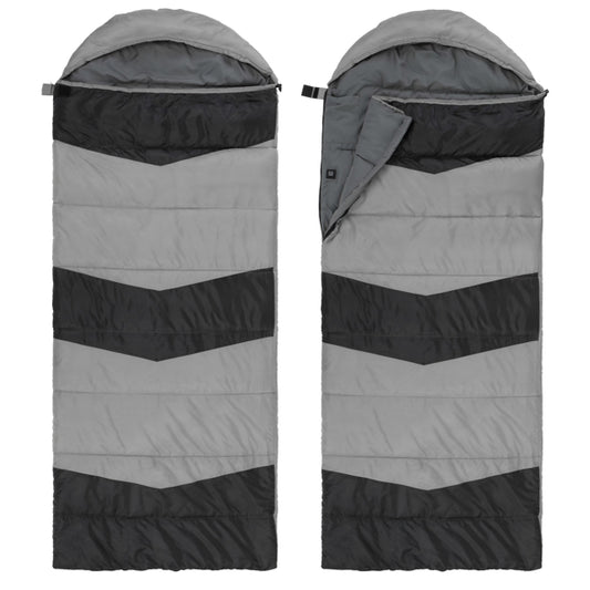 Rectangular Heated Sleeping Bag, Lightweight Sleeping Bag With Multi USB Powered Heating Pads, Waterproof Compact Envelope Sleeping Bag For Backpacking Hiking, Gray